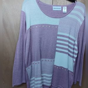 Alfred Dunner color block sweater.  1X